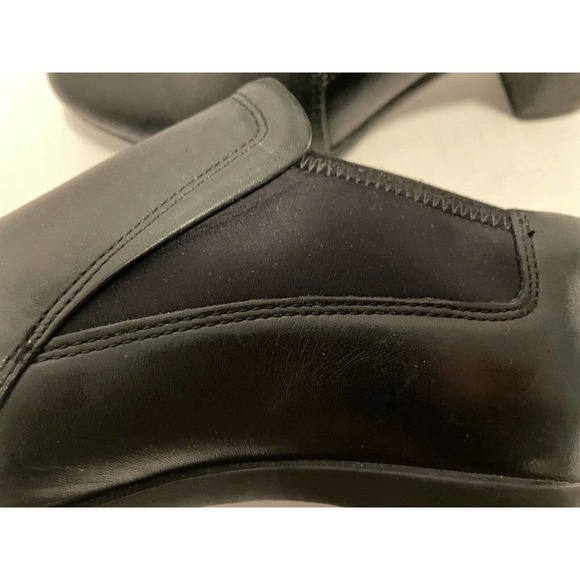 CLARK ARTISON SHOE BOOTIES BLACK LEATHER WOMENS SIZE 6 - Picture 4 of 9